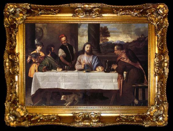framed  TIZIANO Vecellio Le souper a Emmaus, ta009-2